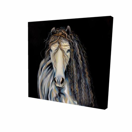 FONDO 12 x 12 in. Abstract Horse with Curly Mane-Print on Canvas FO2775587